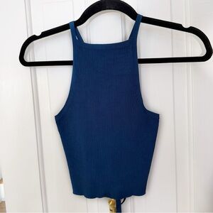 CULT GAIA - Lala Ribbed-Knit Top - Blue - Size XS